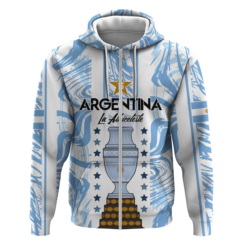Custom Argentina Champion Football 2024 Hoodie La Albiceleste Campeon de America LT03