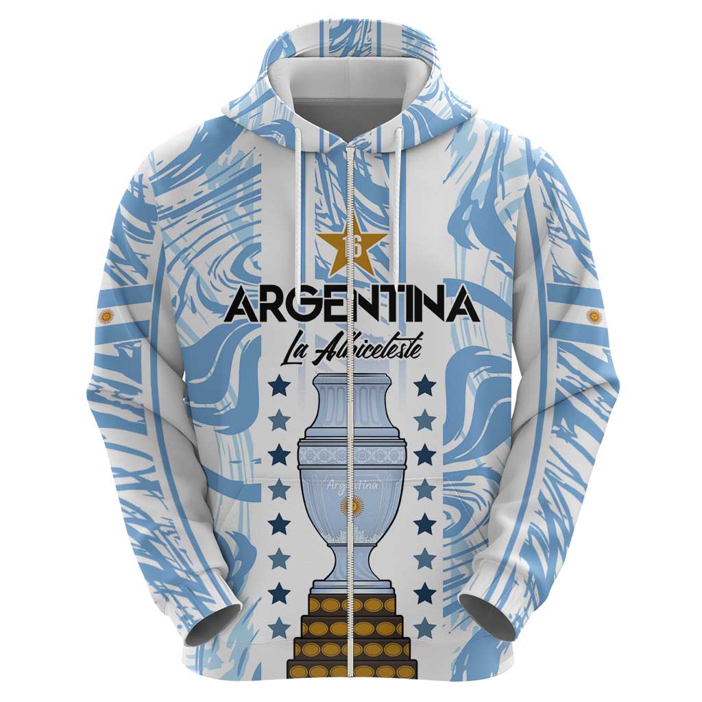 Custom Argentina Champion Football 2024 Hoodie La Albiceleste Campeon de America LT03