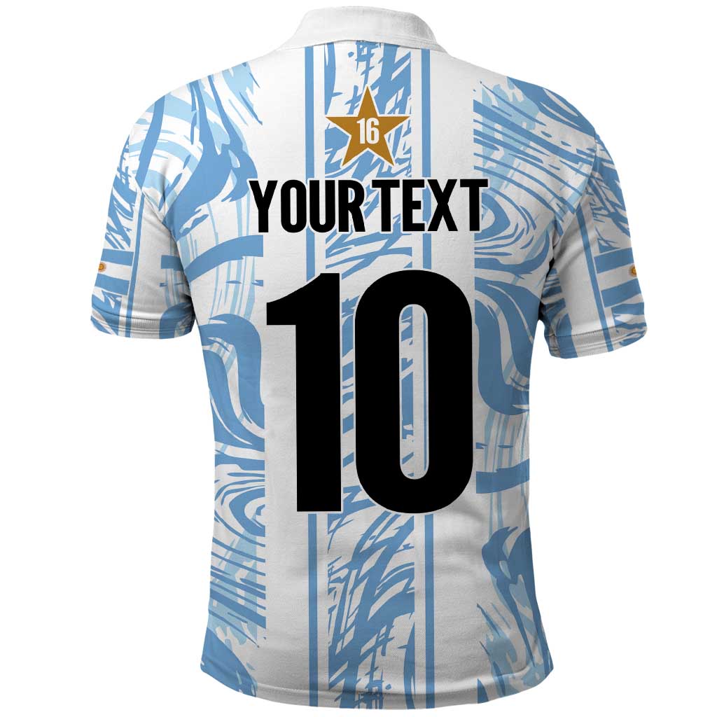 Custom Argentina Champion Football 2024 Polo Shirt La Albiceleste Campeon de America LT03