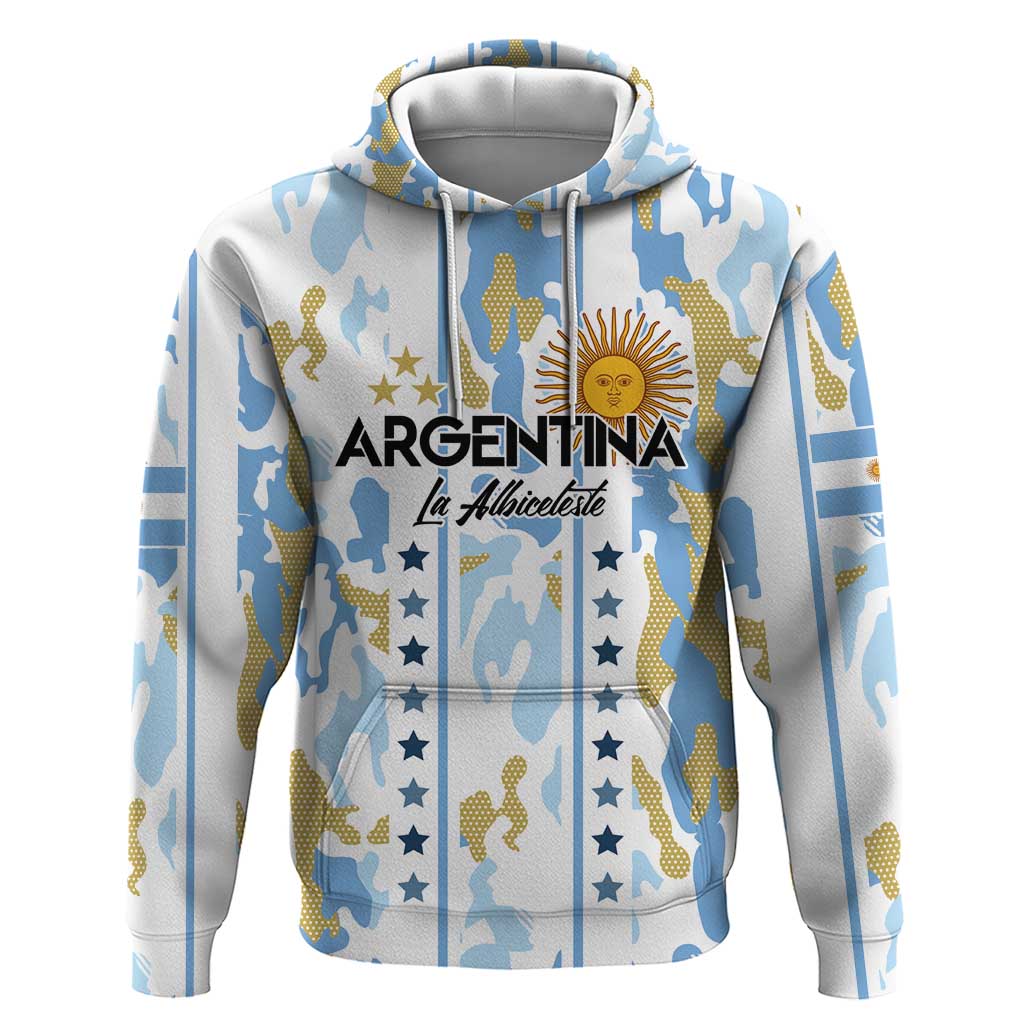 Custom Argentina Football Hoodie Vamos La Albiceleste Camouflage Style LT03