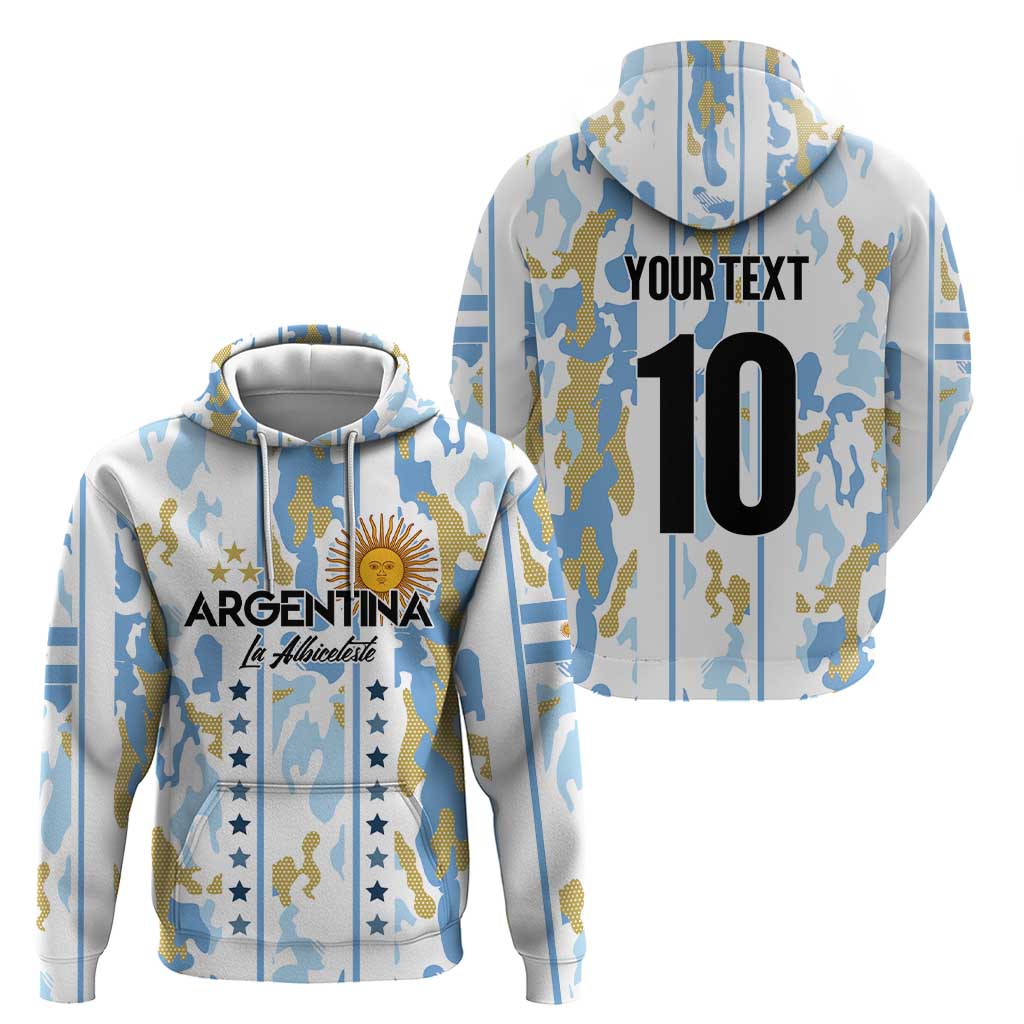 Custom Argentina Football Hoodie Vamos La Albiceleste Camouflage Style LT03
