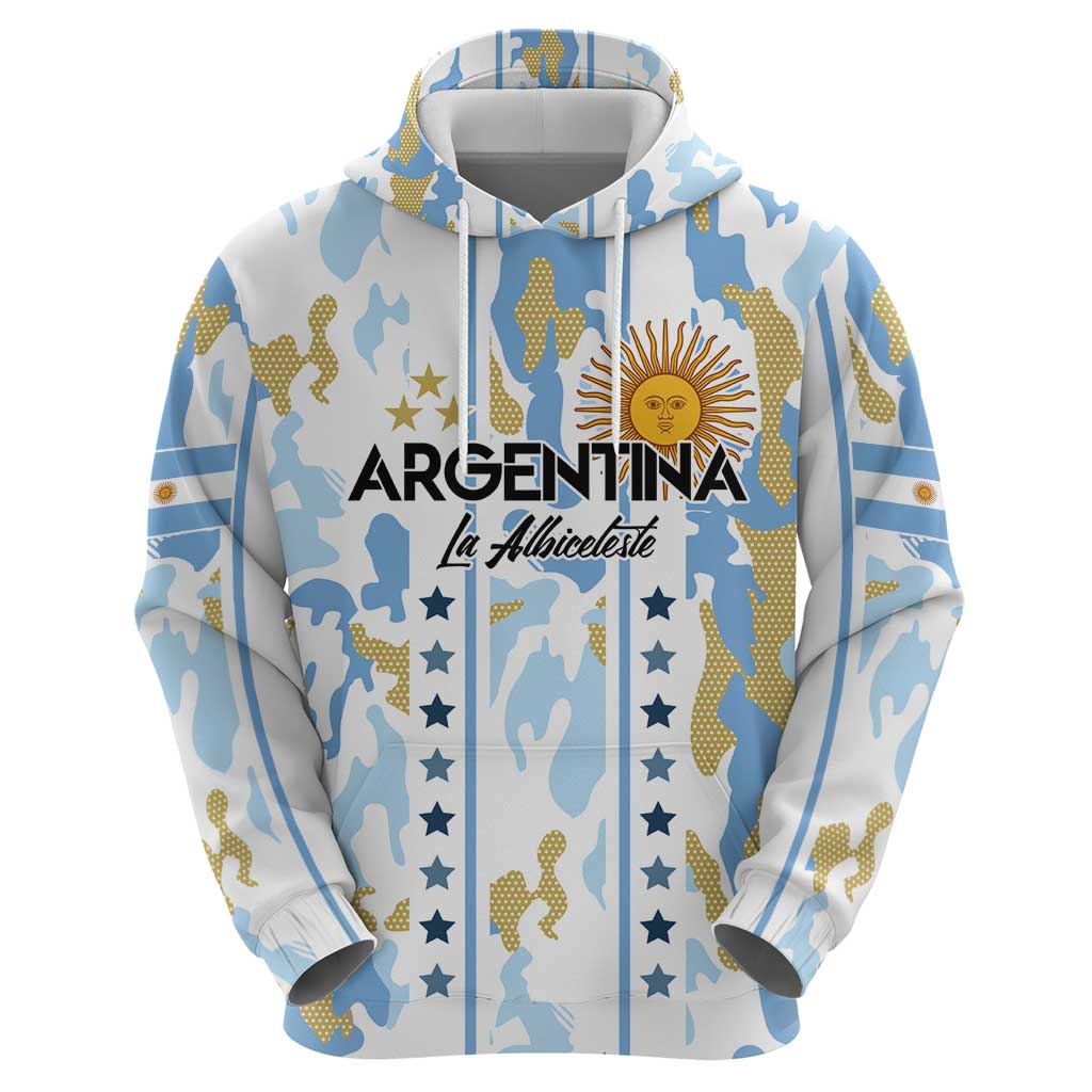 Custom Argentina Football Hoodie Vamos La Albiceleste Camouflage Style LT03