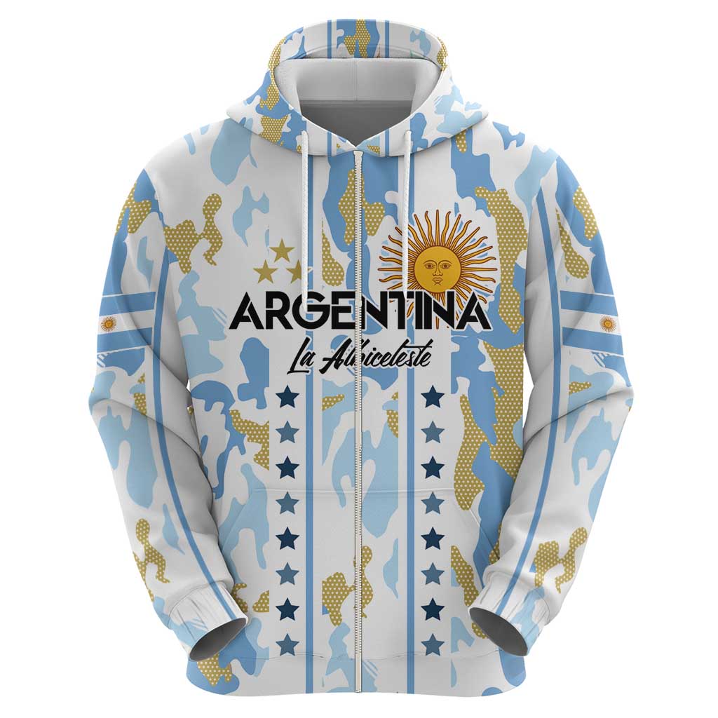Custom Argentina Football Hoodie Vamos La Albiceleste Camouflage Style LT03