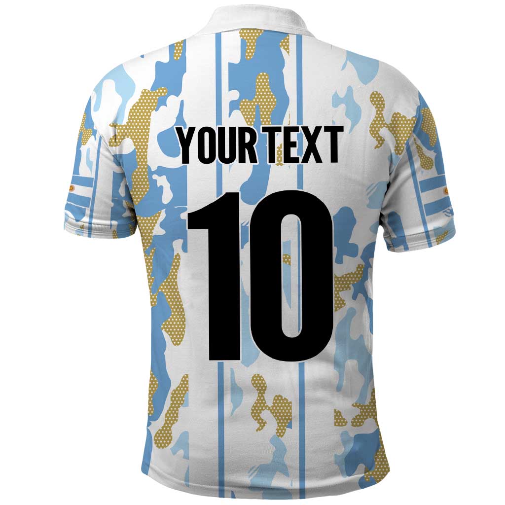 Custom Argentina Football Polo Shirt Vamos La Albiceleste Camouflage Style LT03