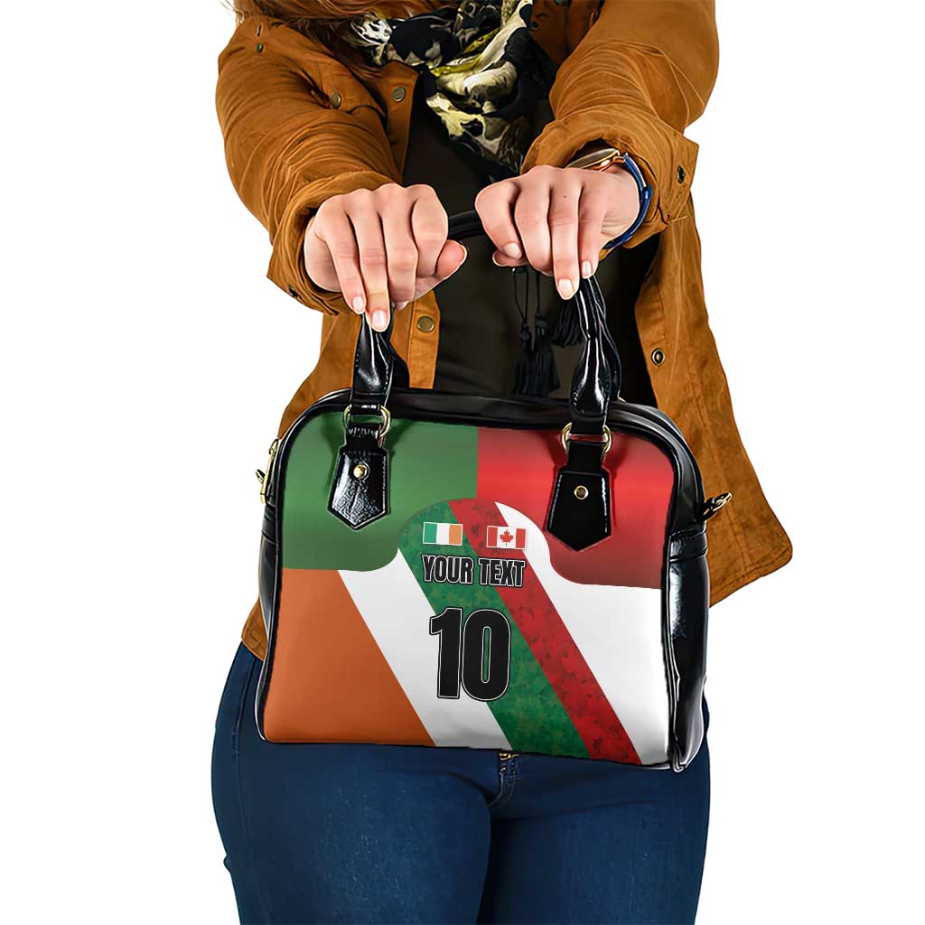 Custom Canada and Ireland Shoulder Handbag Shamrocks and Maple Leaves LT03