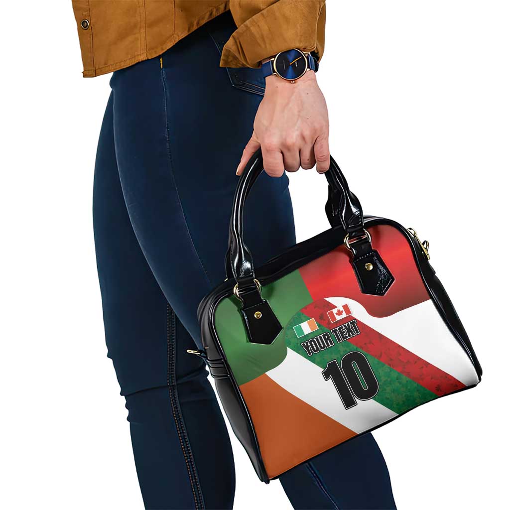 Custom Canada and Ireland Shoulder Handbag Shamrocks and Maple Leaves LT03