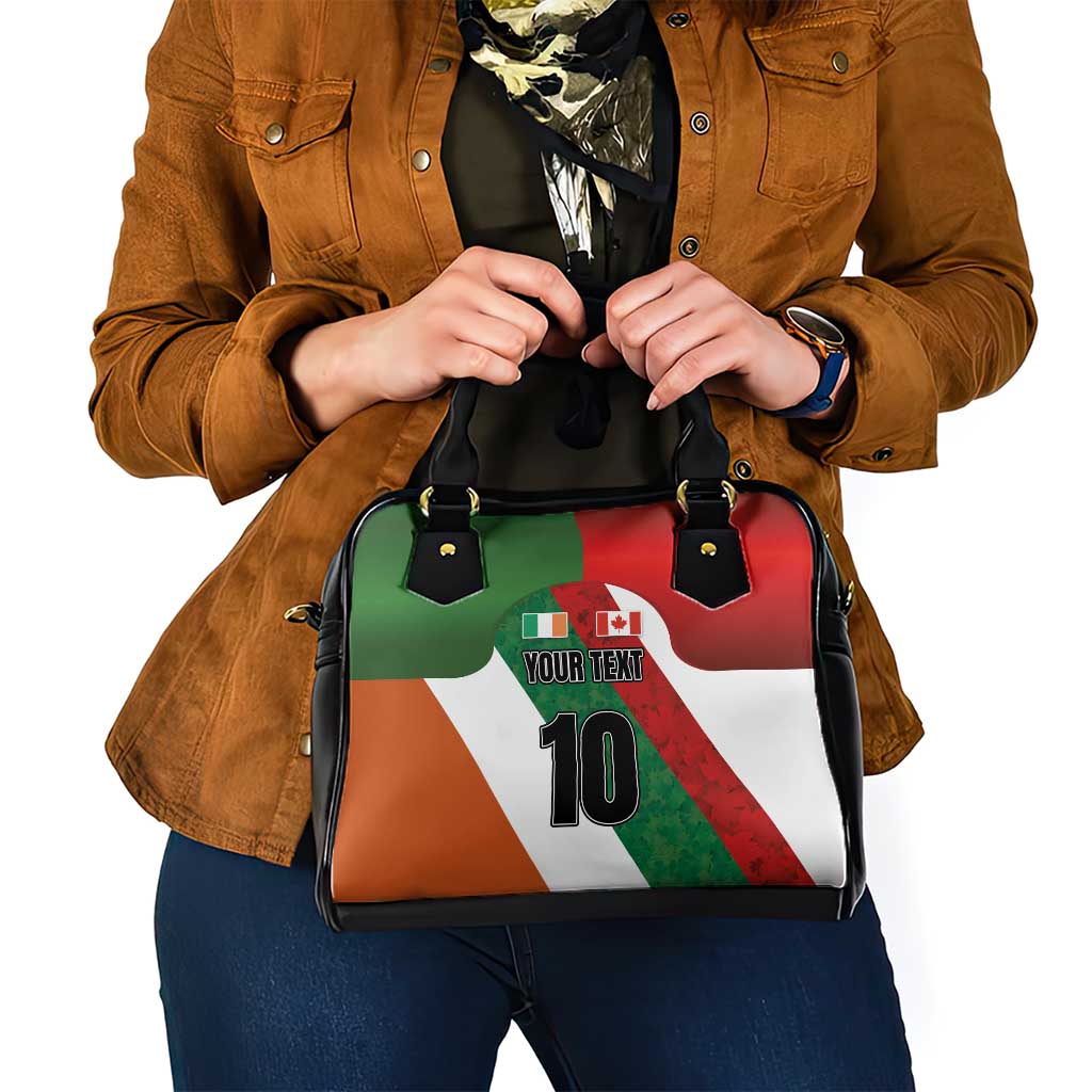 Custom Canada and Ireland Shoulder Handbag Shamrocks and Maple Leaves LT03