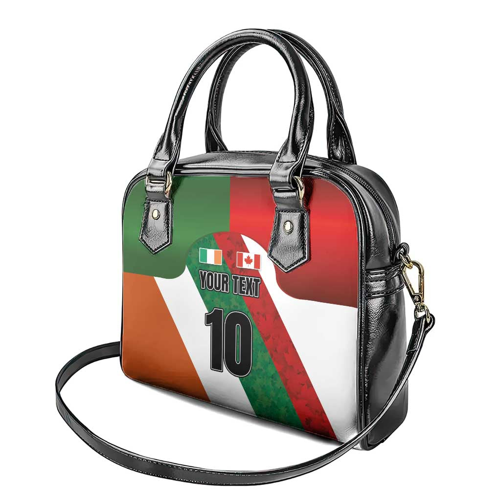 Custom Canada and Ireland Shoulder Handbag Shamrocks and Maple Leaves LT03