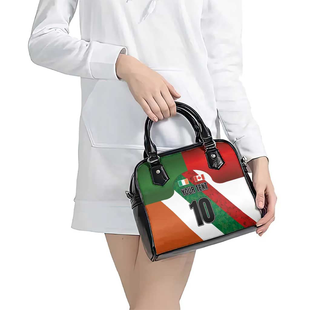 Custom Canada and Ireland Shoulder Handbag Shamrocks and Maple Leaves LT03