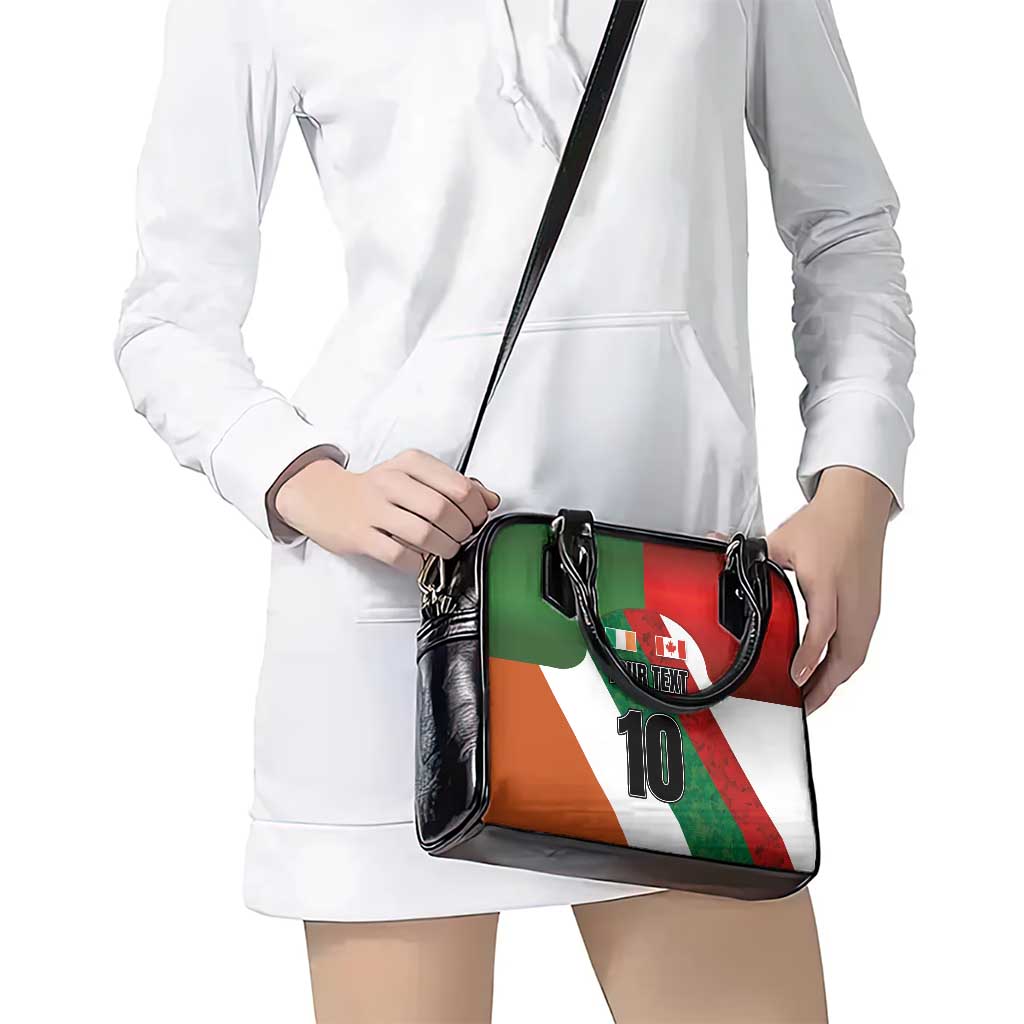 Custom Canada and Ireland Shoulder Handbag Shamrocks and Maple Leaves LT03