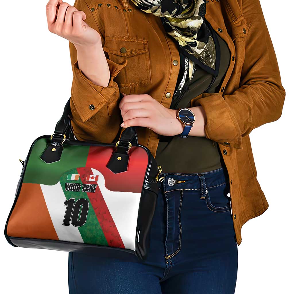 Custom Canada and Ireland Shoulder Handbag Shamrocks and Maple Leaves LT03