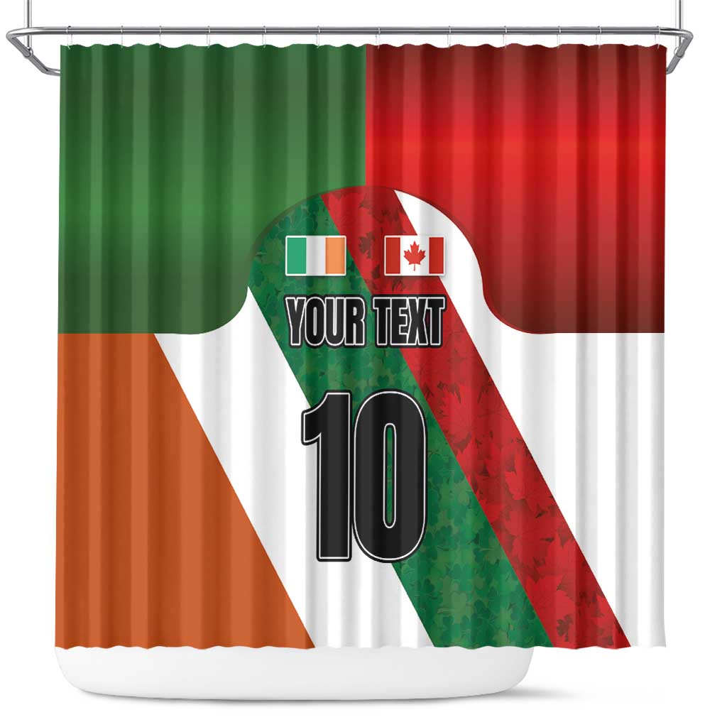 Custom Canada and Ireland Shower Curtain Shamrocks and Maple Leaves LT03
