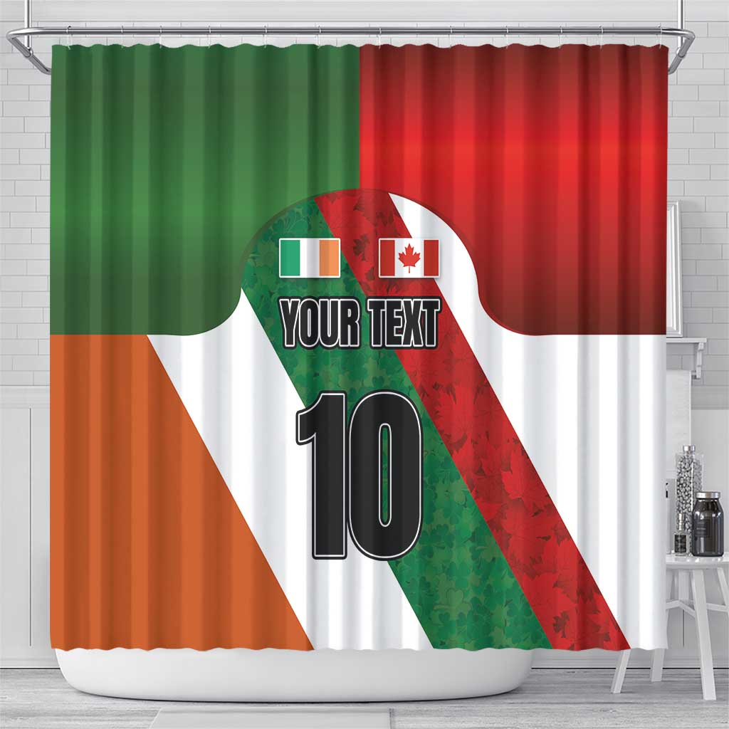 Custom Canada and Ireland Shower Curtain Shamrocks and Maple Leaves LT03