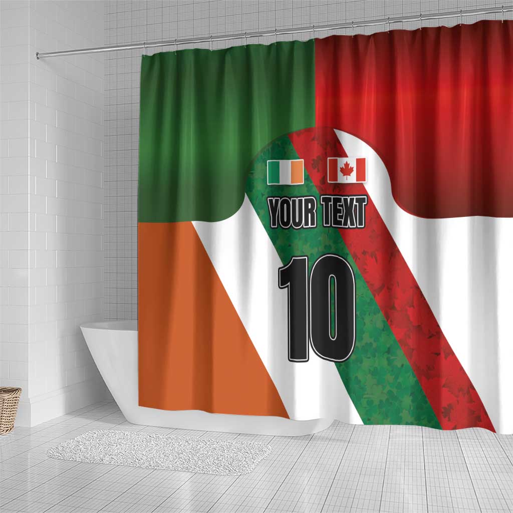 Custom Canada and Ireland Shower Curtain Shamrocks and Maple Leaves LT03