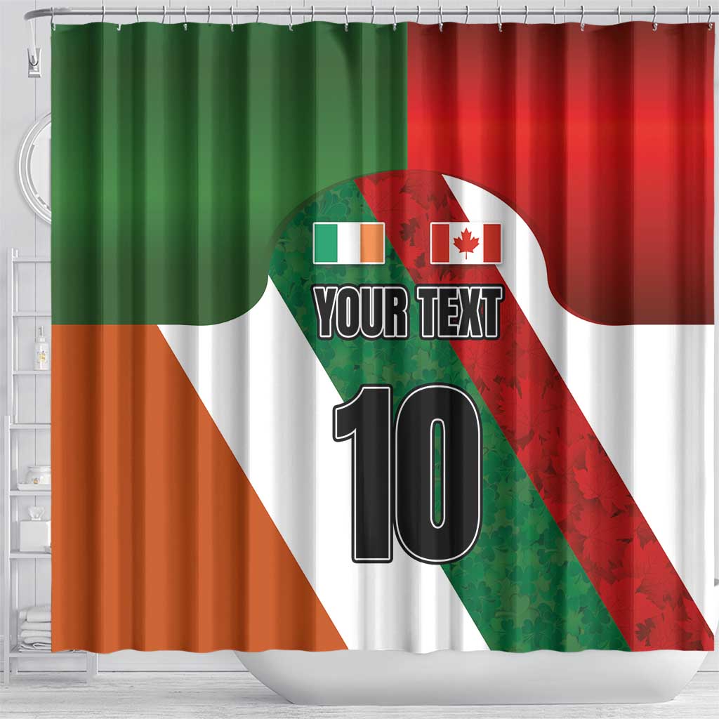 Custom Canada and Ireland Shower Curtain Shamrocks and Maple Leaves LT03