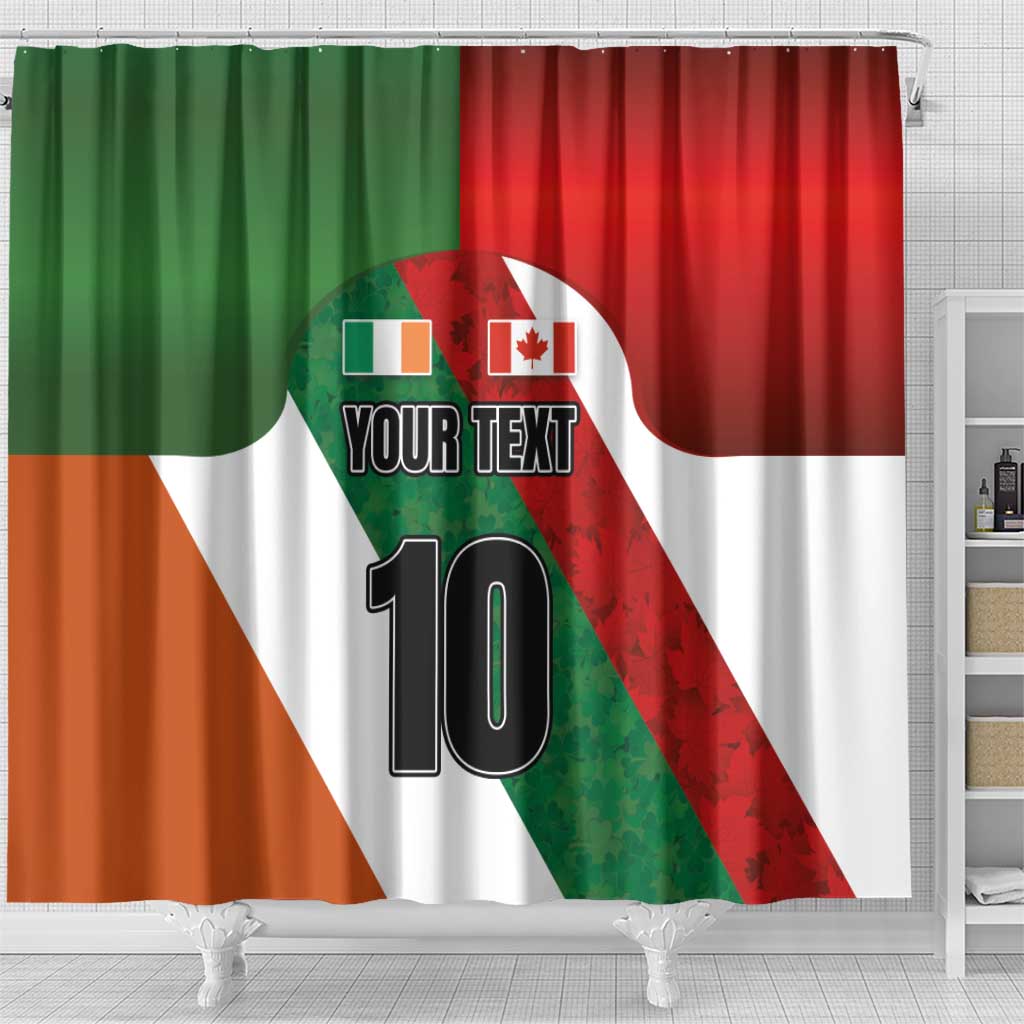 Custom Canada and Ireland Shower Curtain Shamrocks and Maple Leaves LT03