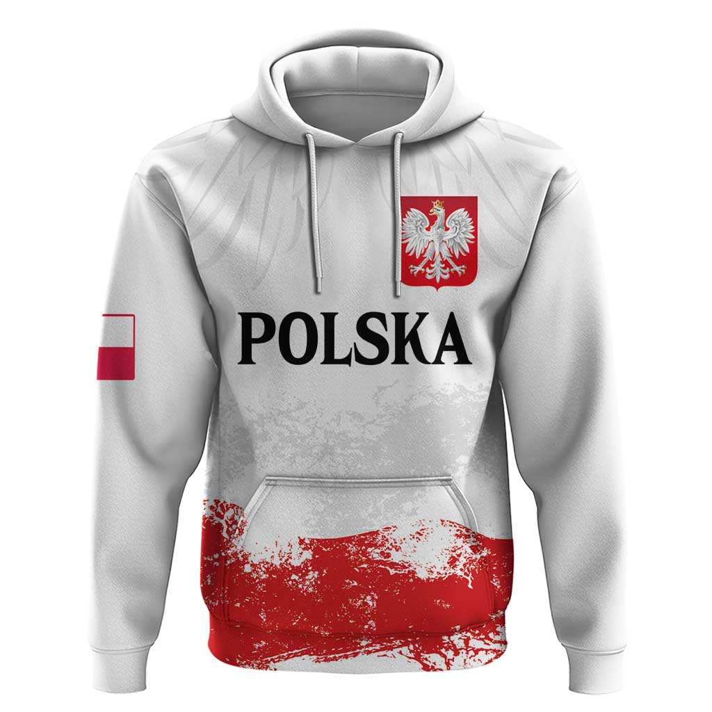 Personalized Polish National Flag Day Hoodie Polska White Eagle Grunge Style LT03