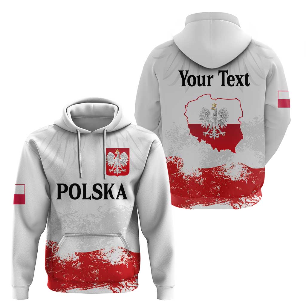 Personalized Polish National Flag Day Hoodie Polska White Eagle Grunge Style LT03
