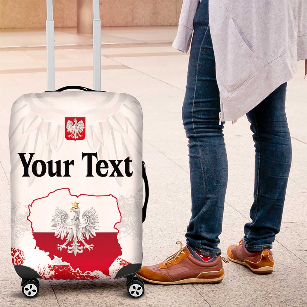 Personalized Polish National Flag Day Luggage Cover Polska White Eagle Grunge Style LT03