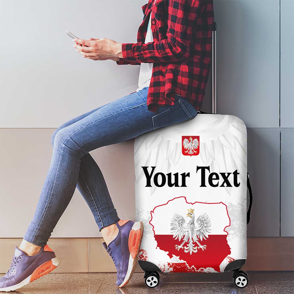 Personalized Polish National Flag Day Luggage Cover Polska White Eagle Grunge Style LT03