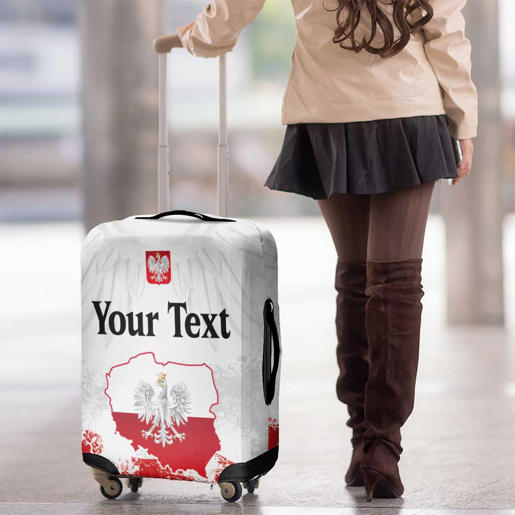 Personalized Polish National Flag Day Luggage Cover Polska White Eagle Grunge Style LT03