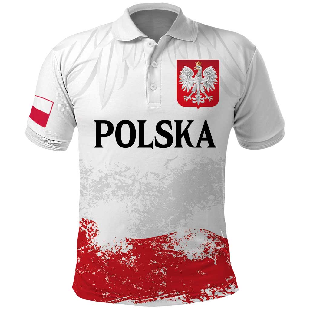 Personalized Polish National Flag Day Polo Shirt Polska White Eagle Grunge Style LT03