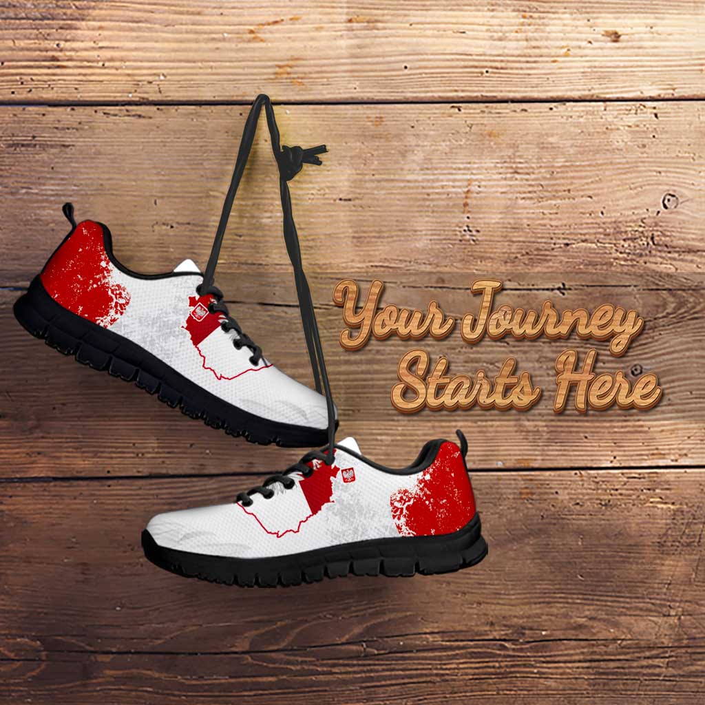 Personalized Polish National Flag Day Sneakers Polska White Eagle Grunge Style LT03