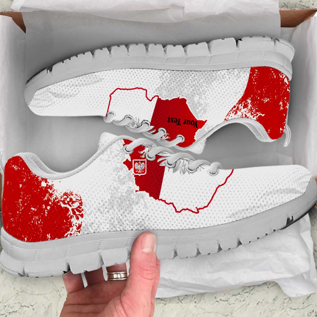 Personalized Polish National Flag Day Sneakers Polska White Eagle Grunge Style LT03