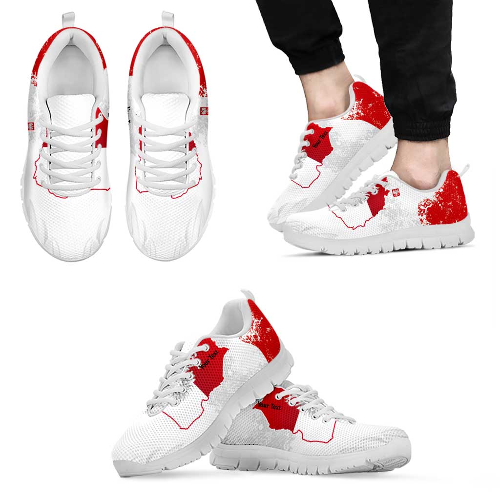 Personalized Polish National Flag Day Sneakers Polska White Eagle Grunge Style LT03