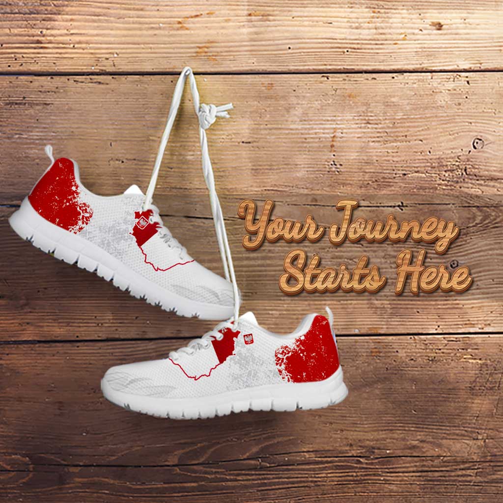 Personalized Polish National Flag Day Sneakers Polska White Eagle Grunge Style LT03