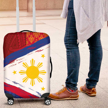Philippines National Flag Day Luggage Cover Polynesian and Yakan Tattoo Brush Style LT03