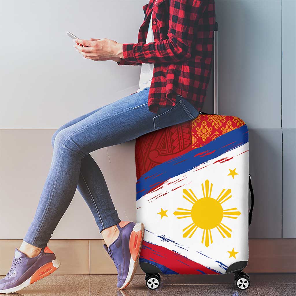 Philippines National Flag Day Luggage Cover Polynesian and Yakan Tattoo Brush Style LT03