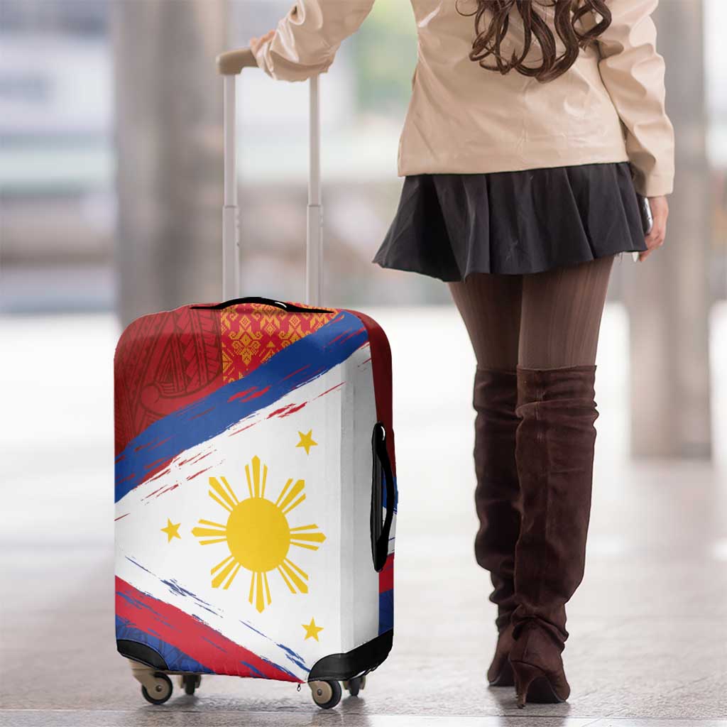 Philippines National Flag Day Luggage Cover Polynesian and Yakan Tattoo Brush Style LT03