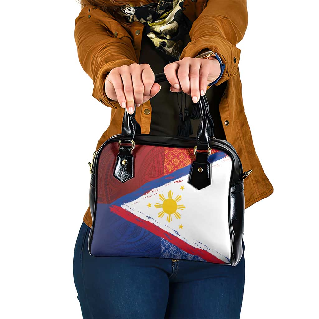 Philippines National Flag Day Shoulder Handbag Polynesian and Yakan Tattoo Brush Style LT03