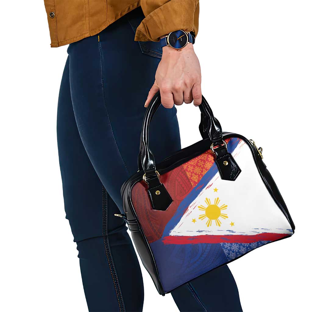 Philippines National Flag Day Shoulder Handbag Polynesian and Yakan Tattoo Brush Style LT03