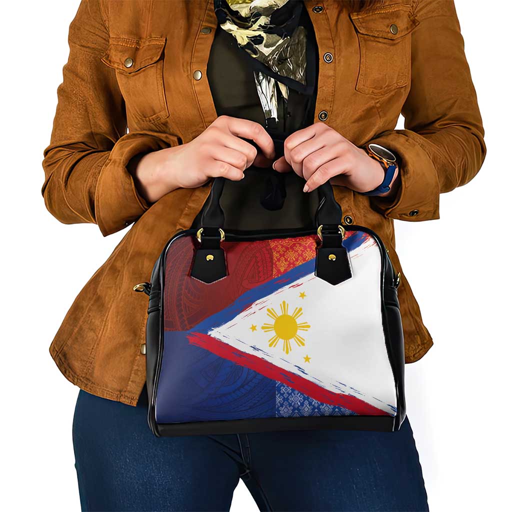 Philippines National Flag Day Shoulder Handbag Polynesian and Yakan Tattoo Brush Style LT03