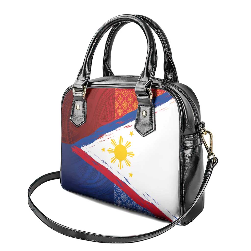 Philippines National Flag Day Shoulder Handbag Polynesian and Yakan Tattoo Brush Style LT03