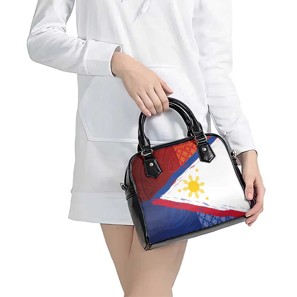 Philippines National Flag Day Shoulder Handbag Polynesian and Yakan Tattoo Brush Style LT03