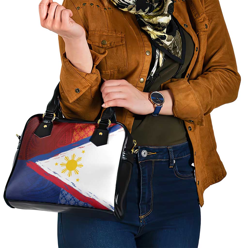 Philippines National Flag Day Shoulder Handbag Polynesian and Yakan Tattoo Brush Style LT03