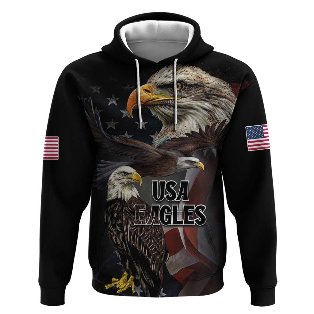 American Eagles Hoodie United States Flag Vintage Style LT03