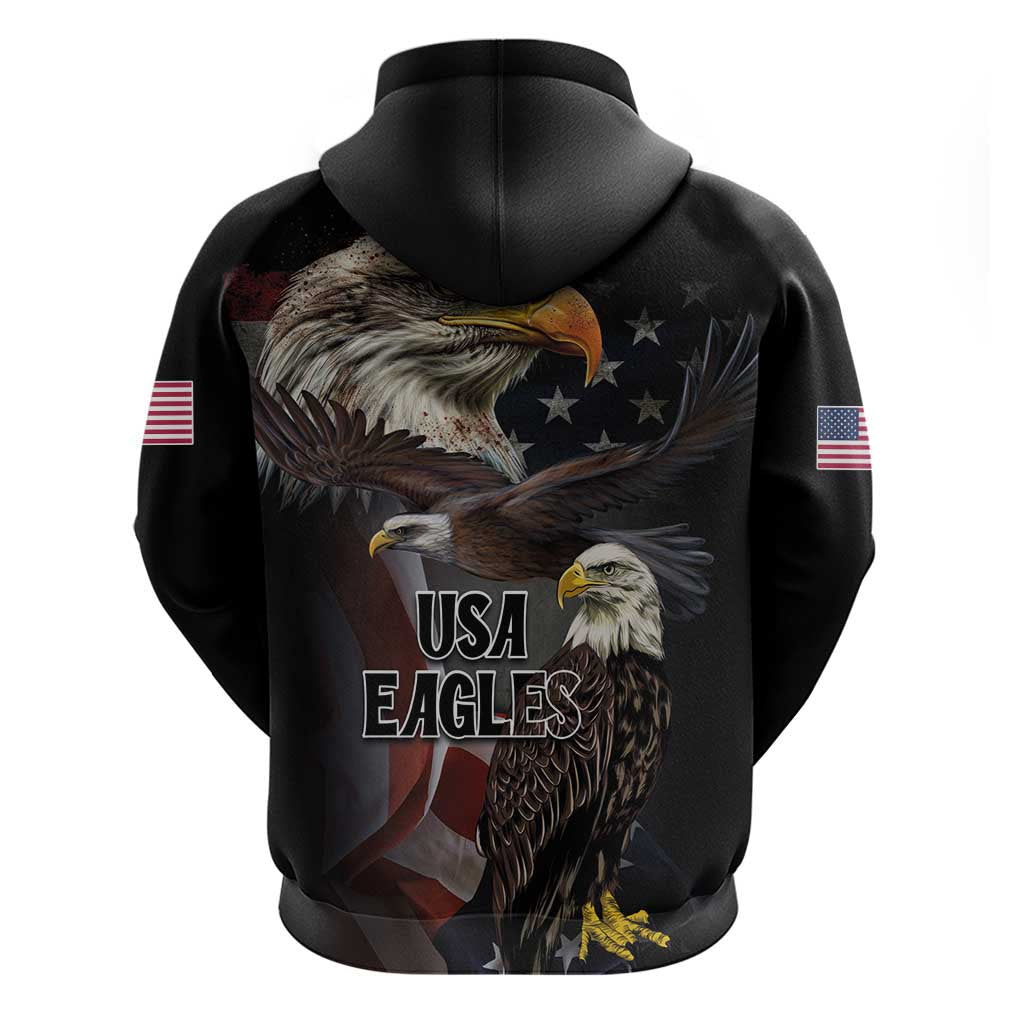 American Eagles Hoodie United States Flag Vintage Style LT03