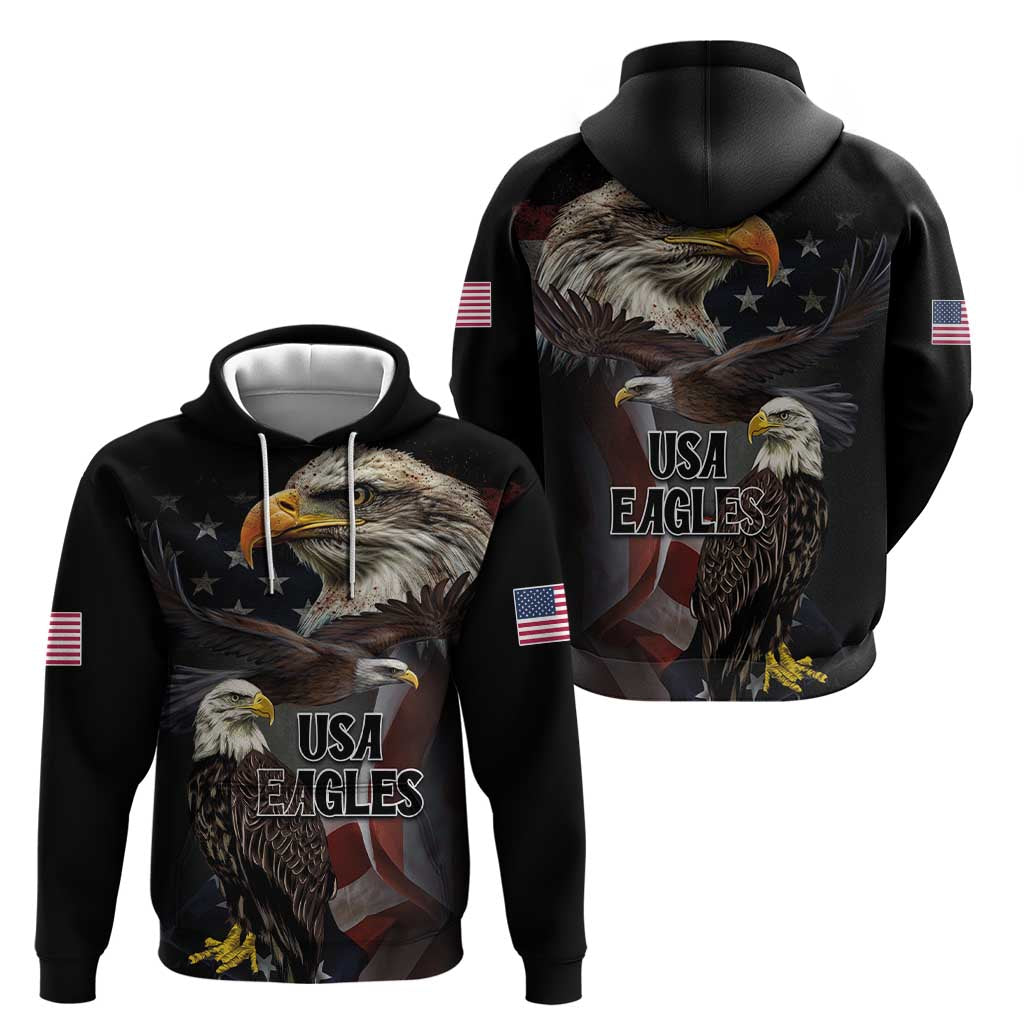 American Eagles Hoodie United States Flag Vintage Style LT03