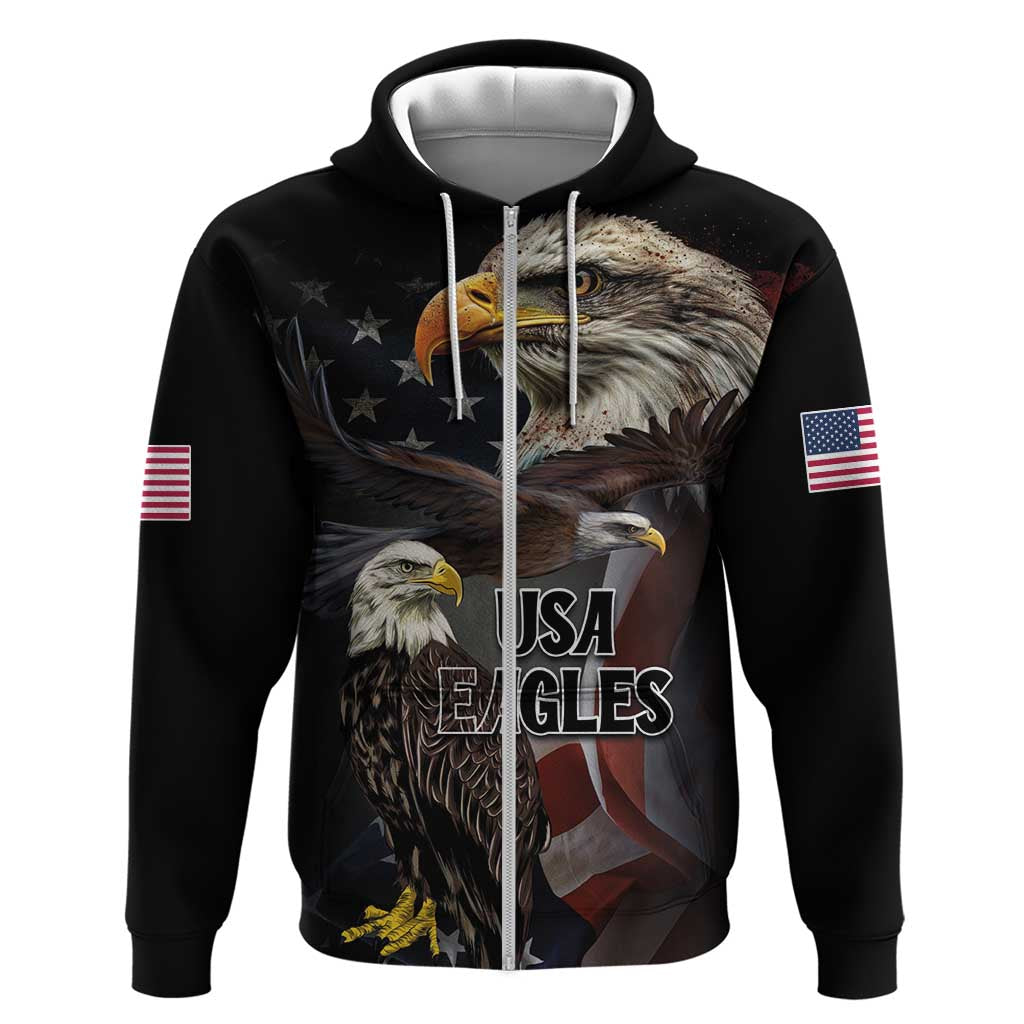 American Eagles Hoodie United States Flag Vintage Style LT03