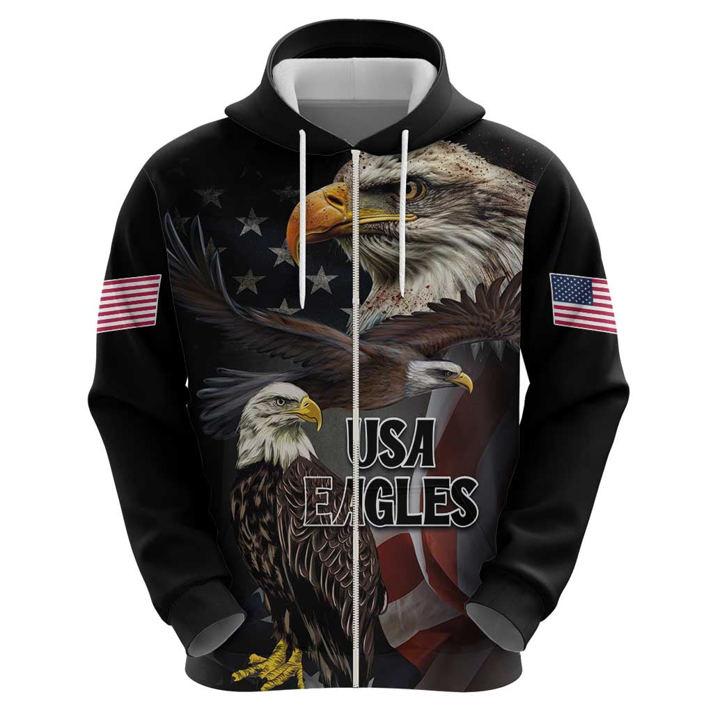 American Eagles Hoodie United States Flag Vintage Style LT03