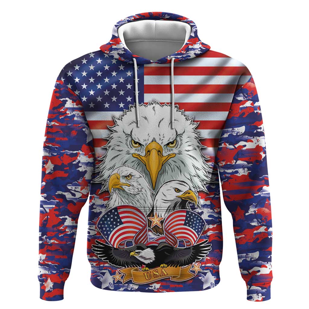 American Eagles Hoodie United States Flag Camouflage Style LT03