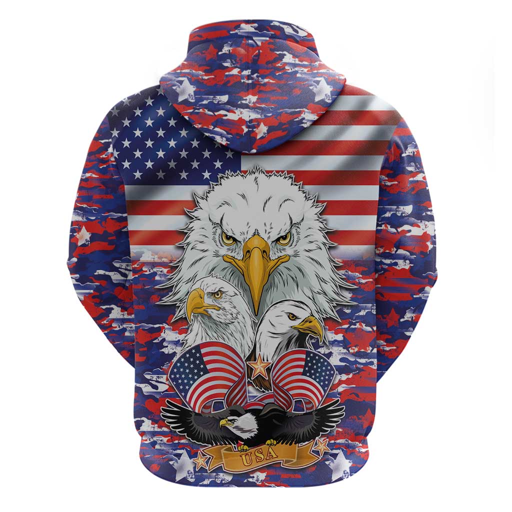 American Eagles Hoodie United States Flag Camouflage Style LT03