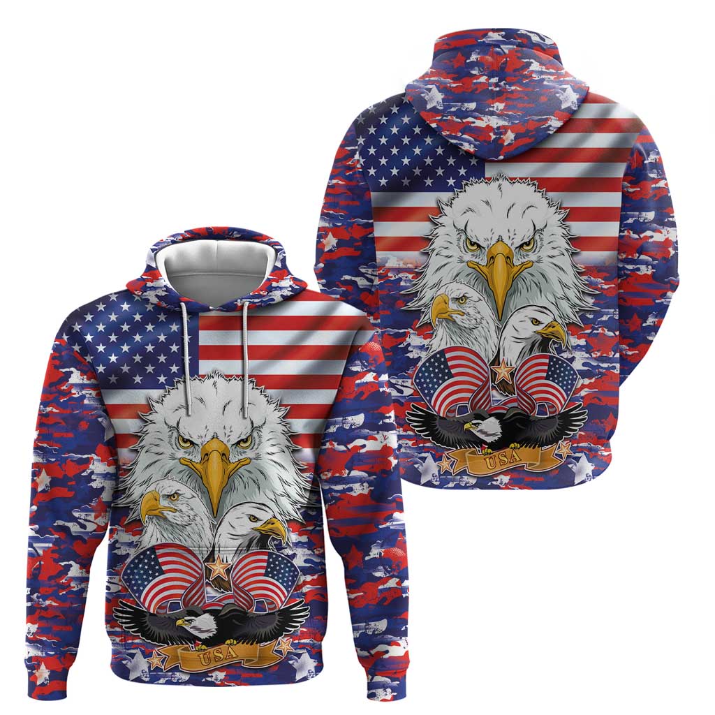 American Eagles Hoodie United States Flag Camouflage Style LT03