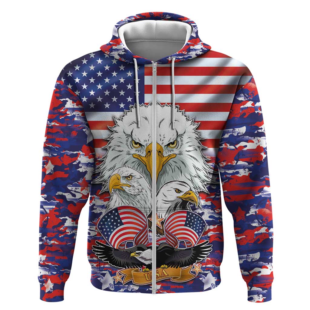 American Eagles Hoodie United States Flag Camouflage Style LT03