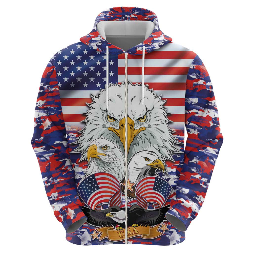 American Eagles Hoodie United States Flag Camouflage Style LT03