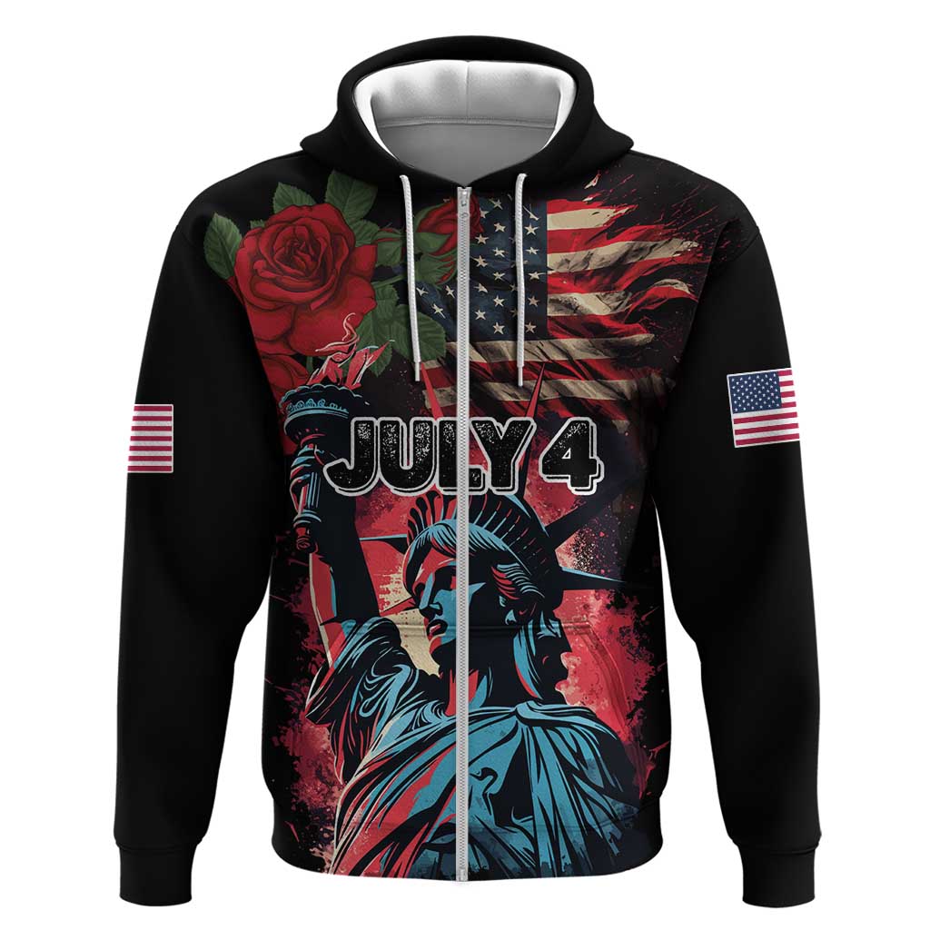 United States Independence Day Hoodie The 4th of July Statue of Liberty Retro Style LT03